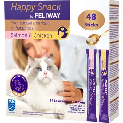 Feliway Happy Snack Kat Kip & Zalm 48x15 gr