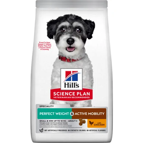 Hill's Science Plan Perfect Weight & Active Mobility Small & Mini Adult hondenvoer met Kip 6kg