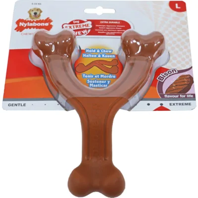Nylabone Extreme Chew Wishbone nylon kauwspeelgoed hond (bizonsmaak) Large