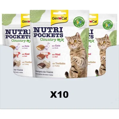 10x GimCat Nutri Pockets Country-Mix 150 gr