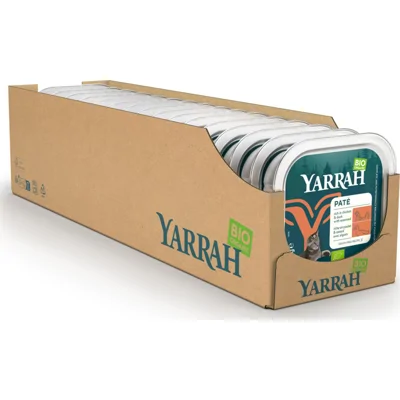 16x Yarrah Bio Alu Paté Grainfree Kattenvoer Nat Kip&Eend 100 gr