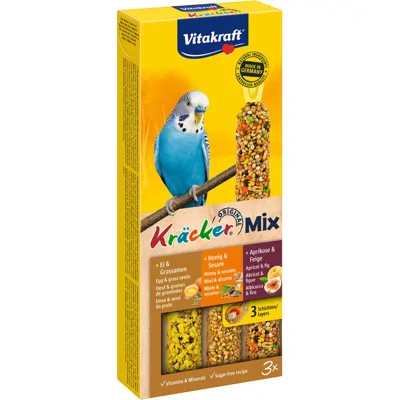 Vitakraft Parkiet Kräcker Trio-Mix Abrikoos, Honing & Ei
