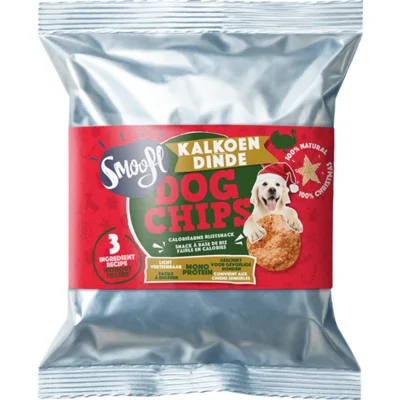 Smoofl Hondensnack Dog Chips Kalkoen 50 gr