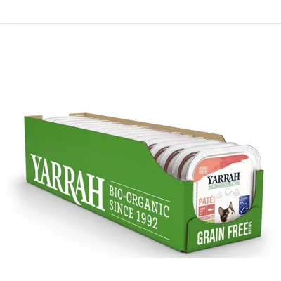 16x Yarrah Bio Kattenvoer Paté Zalm 100 gr