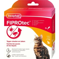 2x Beaphar Fiprotec Anti Vlooiendruppels Kat vanaf 1 kg 4 stuks product name
