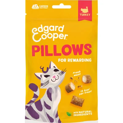 8x Edgard&Cooper Adult Pillows Kattensnack Kalkoen 60 gr
