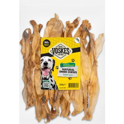 18x Voskes Hondensnack Konijnenoren 200 gr