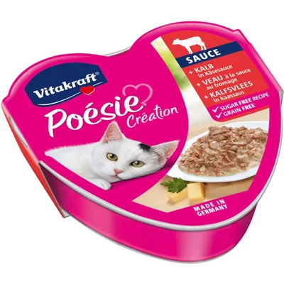 Vitakraft Poésie Creation - Kalfsvlees in Kaassaus - 15 x 85 gram