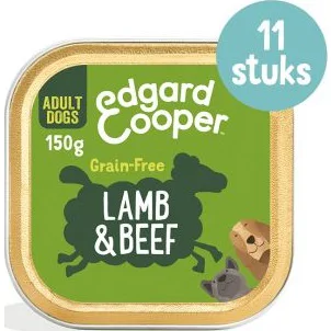 Edgard & Cooper Lam & Rund hond natvoer kuipjes 11 x 150gr