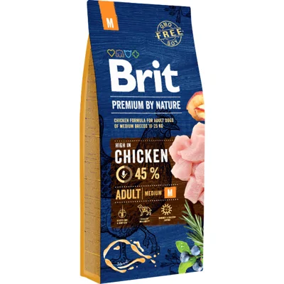 Brit Premium by Nature Adult M hondenvoer 15 kg