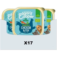 17x Edgard&Cooper Kuipje Vers Vlees Puppy Hondenvoer Bio Kip - Vis 100 gr