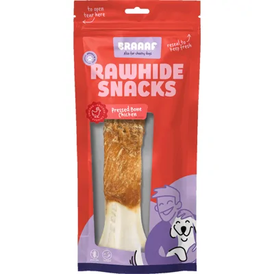 Braaaf Geperst Bot Hondensnack Kip 20 cm 175 gr
