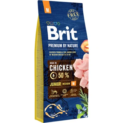 Brit Premium by Nature Junior M Hondenvoer - 15 kg