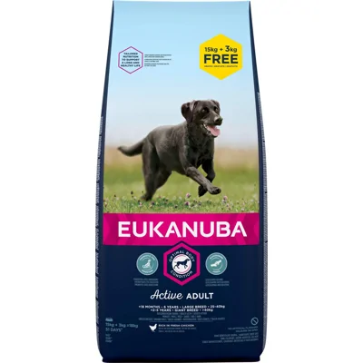 Eukanuba Adult Large kip hondenvoer 15 + 3 kg