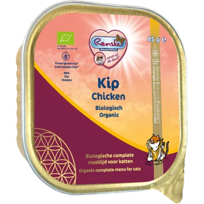 Renske biologisch vers gestoomde kip 19 x 85 gram