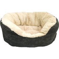 Rosewood hondenmand ovaal jumbo cord pluche grijs / creme 51 cm