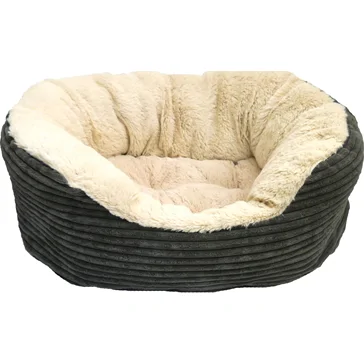 Rosewood hondenmand ovaal jumbo cord pluche grijs / creme 51 cm