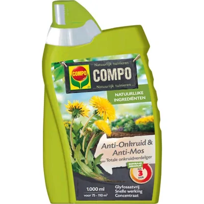 Anti-onkruid En Anti-mos 1 Liter Tegen Ongedierte - Werkt al binnen 24 uur - Voor onkruid, mos, algen en aanslag - Goed voor 110 m2