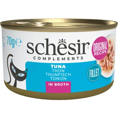 12x Schesir Kattenvoer Tonijn in Boullion 70 gr