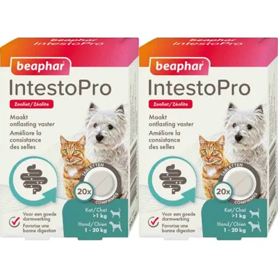 2x Beaphar IntestoPro Kat - Hond tot 20 kg 20 tabletten