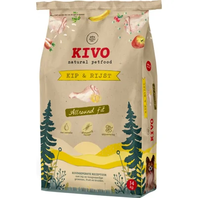 Kivo Kip en Rijst Glutenvrij - 2 x 14 kg