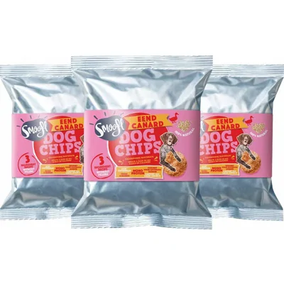 3x Smoofl Hondensnack Dog Chips Eend 50 gr