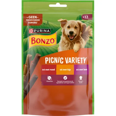 Purina Bonzo Picnic Variety hondensnacks (100 gr) 4 verpakkingen