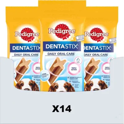 14x Pedigree Dentastix Hondensnacks Medium Single 5-pack 128 gr