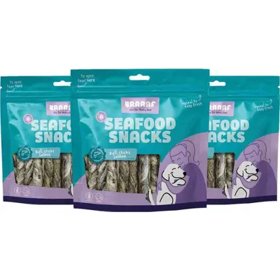 3x Braaaf Rol Sticks Hondensnack Zalm 12 cm 175 gr