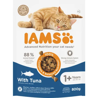4x IAMS Cat Adult Tuna 800 gr