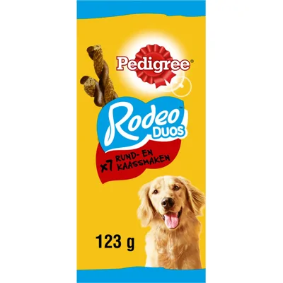 Pedigree Rodeo Kauwsticks Duo Hondensnacks Rund&Kaas 123 gr