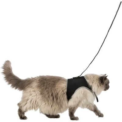 Trixie Soft-Tuig met Riem - 36 tot 54 cm - Zwart