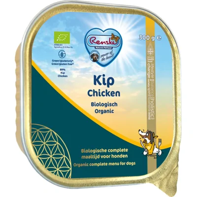 Renske biologisch vers gestoomde kip 9 x 300 gram