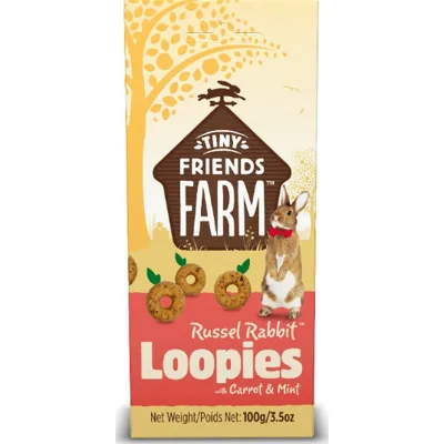 Tiny Friends Loopies wortel&mint knaag/konijnsnacks 100 gram