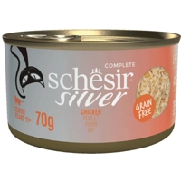 12x Schesir Silver Cat Bouillon Kip 70 gr
