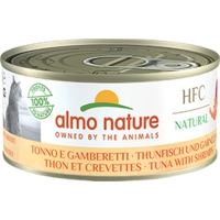 48x Almo Nature HFC Natural Kattenvoer Nat Blik Tonijn&Garnaal 150 gr