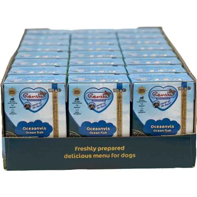 24x Renske Vers Tetra Hondenvoer Nat Oceaanvis 185 gr