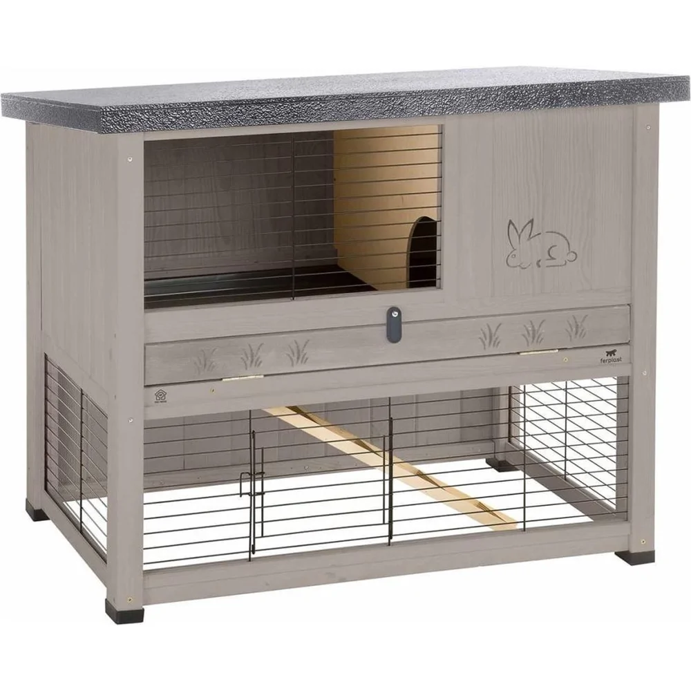 Ferplast Konijnenhok Ranch 100 Restyle 95x64.5x84.5 cm grijs 57090011