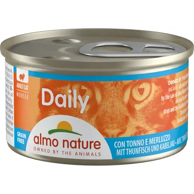 Almo Nature Dailymenu kat mousse tonijn en kabeljauw 85gr