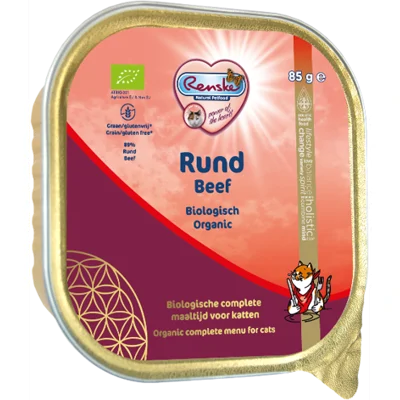 Renske biologisch vers gestoomde rund 19 x 85 gram