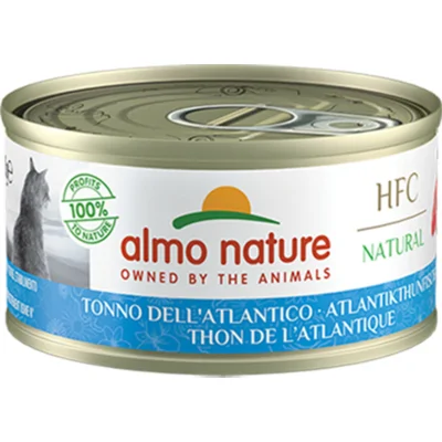 48x Almo Nature HFC Natural Kattenvoer Nat Blikje Atlantische Tonijn 70 gr