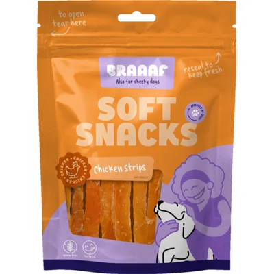 Braaaf Reepjes Hondensnack Kip 85 gr