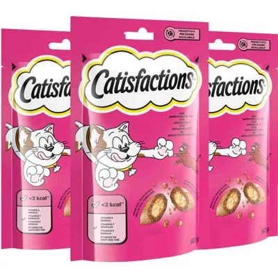 3x Catisfactions Kattensnack Rund 60 gr
