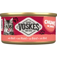 24x Voskes Kattenvoer Nat Chunks Saus Rund 85 gr