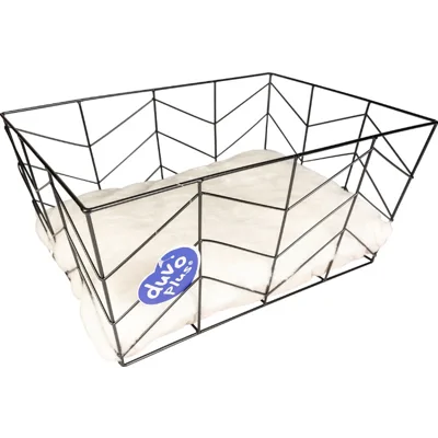 Duvo+ caviar metalen mand rechthoekig zwart 40x29x19cm