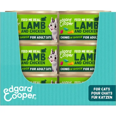 Edgard & Cooper lam en kip kat natvoer blikjes 18 x 85gr