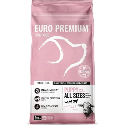 Euro Premium Puppy w/Lamb & Rice hondenvoer 12 kg