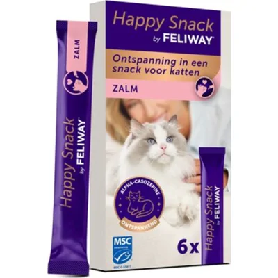 11x Feliway Happy Kattensnack Zalm 6 x 15 gr