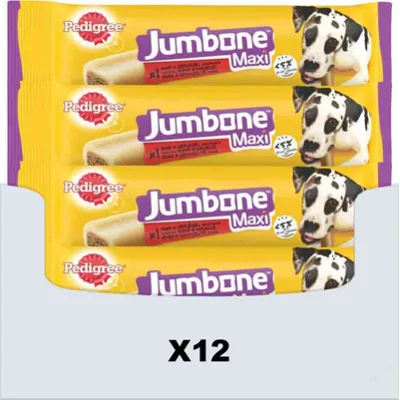 12x Pedigree Jumbone Hondensnacks Maxi Rund&Gevogelte
