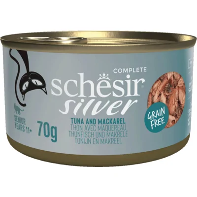 12x Schesir Silver Cat Bouillon Tonijn&Makreel 70 gr